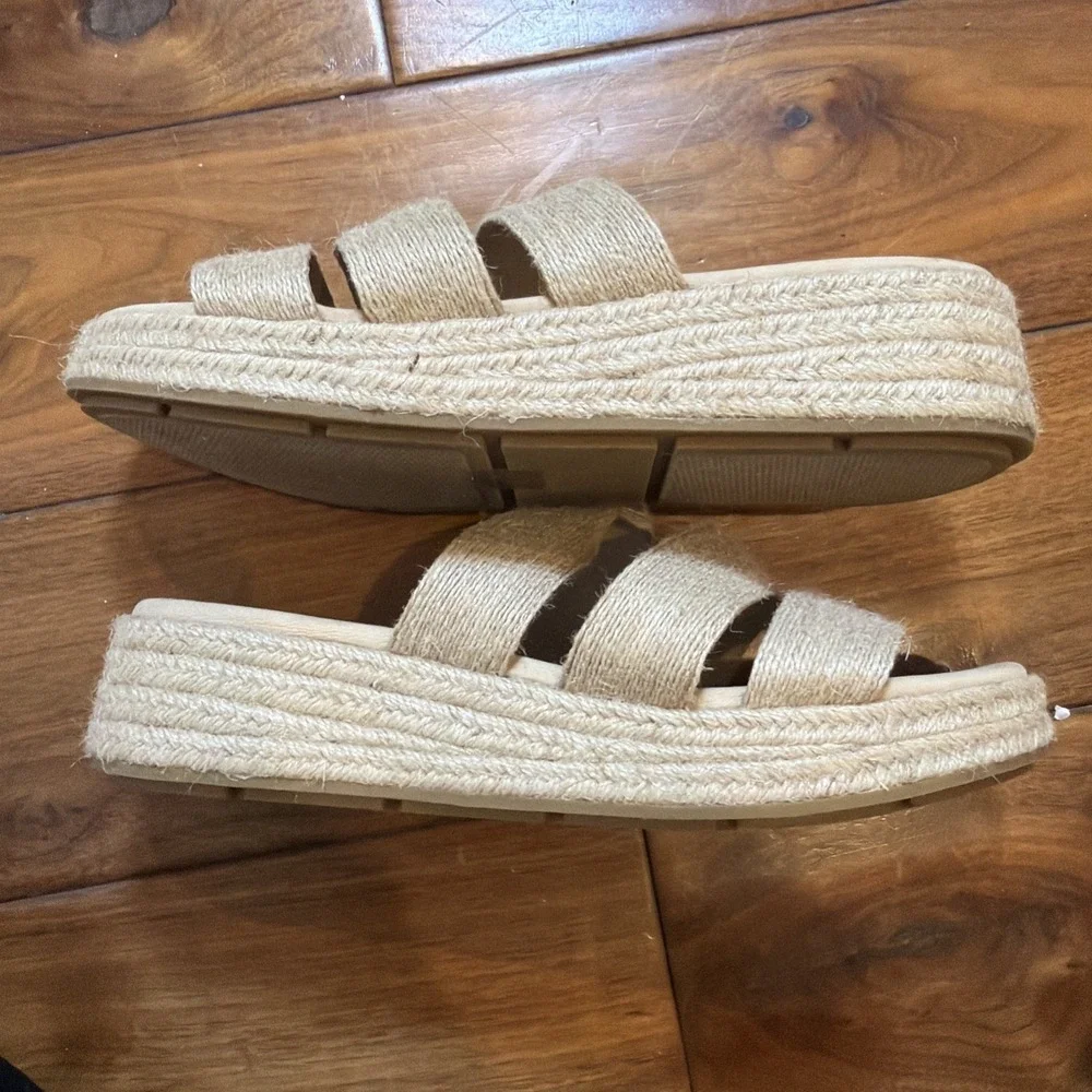 EILEEN FISHER MAYLA 9 Natural Jute Espadrille PLATFORM SANDALS NEW Beach Coastal